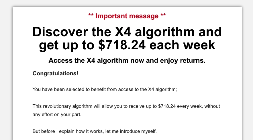 x4 algo website