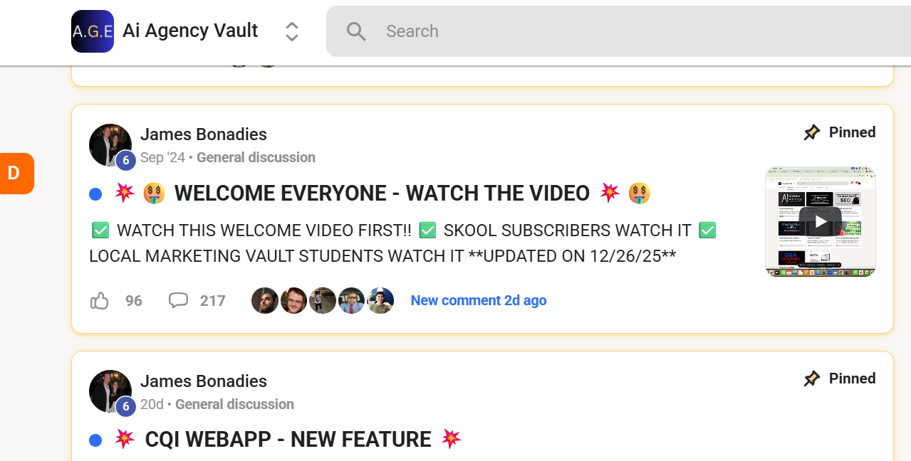 ai agency vault inside members area